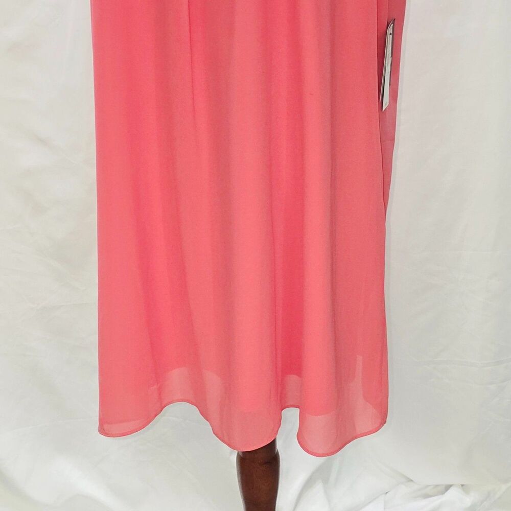 NWT by&by Coral Sheer Layered Sleeveless Dress XL Split Front Summer - Picture 4 of 8